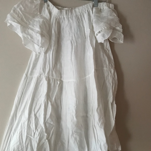 Off the Shoulder Lace White Dress - Picture 2 of 5